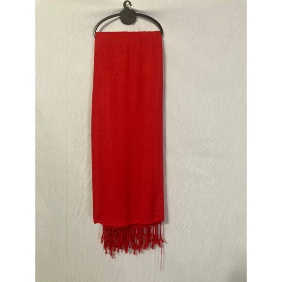 Pier 1 Imports Red Rayon Pashmina NWT - Picture 2 of 4